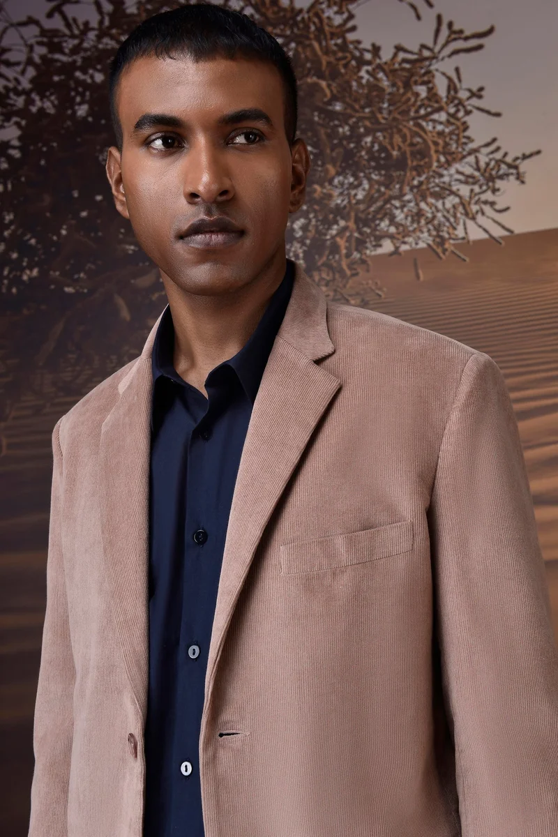Genes Lecoanet Hemant Tailored Warm Beige Corduroy Jacket